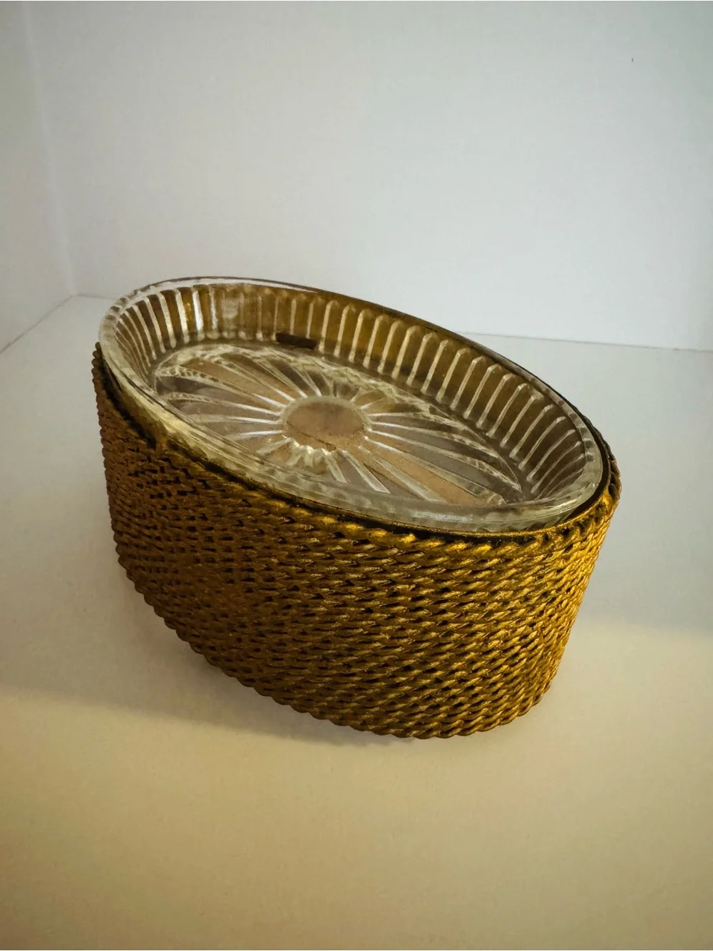 TWISTED ROPE SOAP DISH TRINKET DISH REGENCY Grandmillenial BATH OR BEDROOM